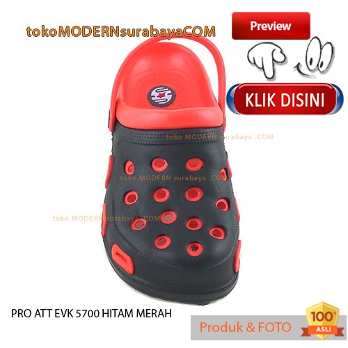 PRO ATT EVK 5700 HITAM MERAH sandal anak sandal bakpao ringan