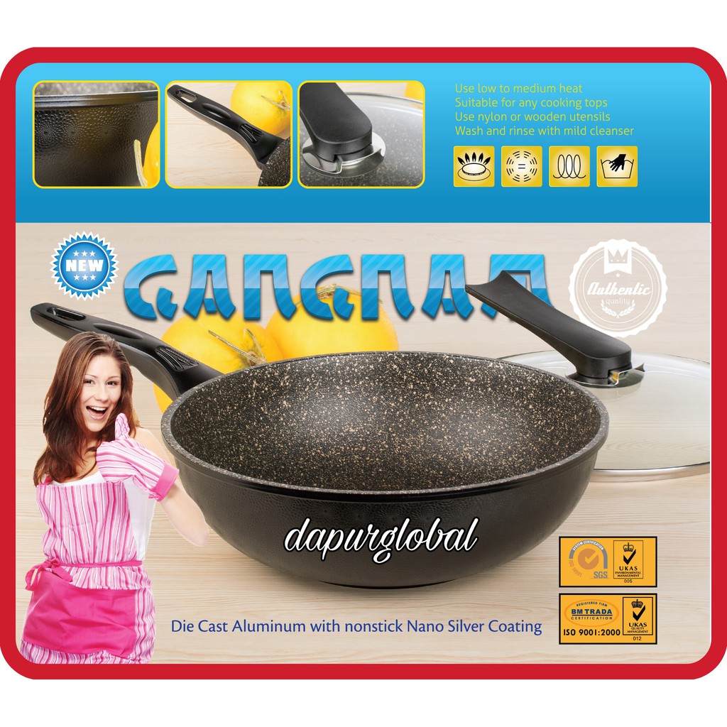 Panci Wajan Wok Pan Wajan GANGNAM Korea 30cm Shopee Panci Wajan Wok Pan Wajan GANGNAM Korea 30cm Shopee