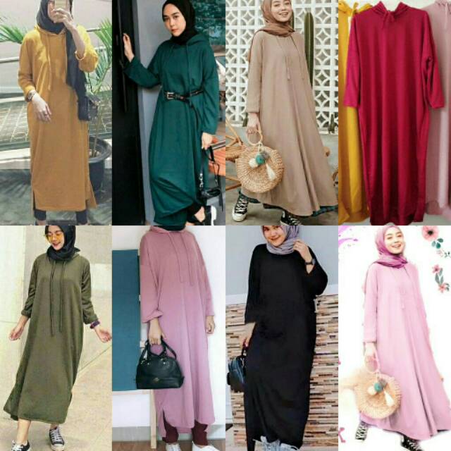 dress hoodie muslimah