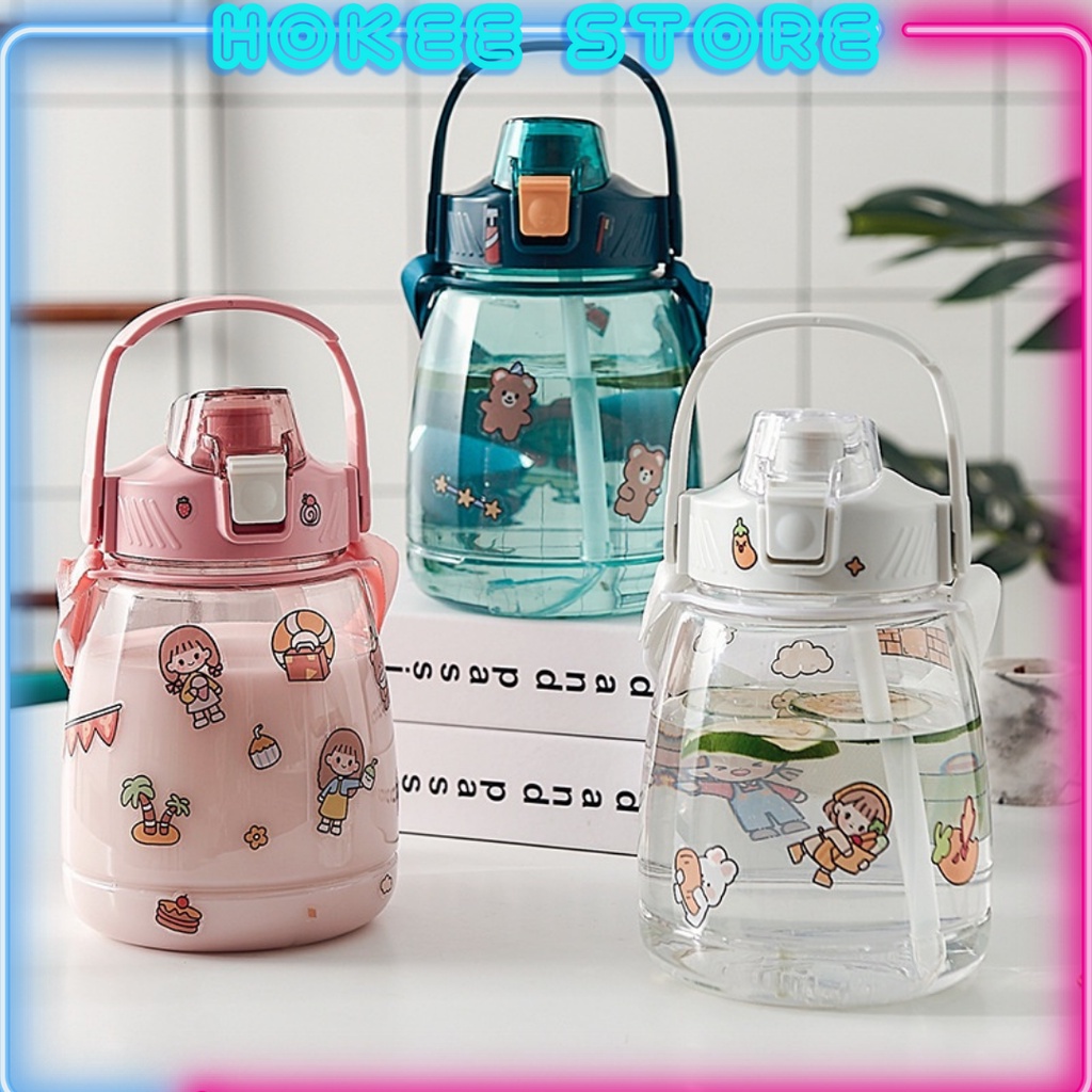 Botol Minum 1.3 Liter/1 Liter Motivasi Anak Sekolah Korea VIRAL/Botol Transparan 1,3 Liter/Botol Ben