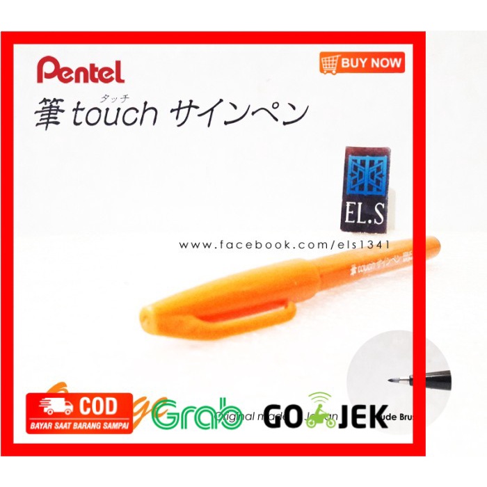

(BISA COD) Pentel Touch Brush Pen Orange
