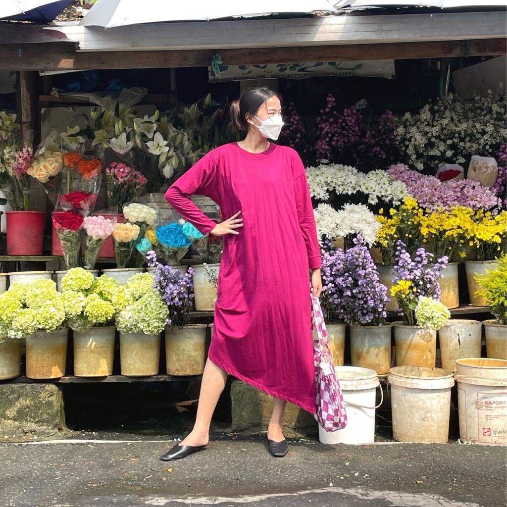 Agni - Cla Dress Magenta - T-Shirt (Kaos) Dress Wanita Magenta