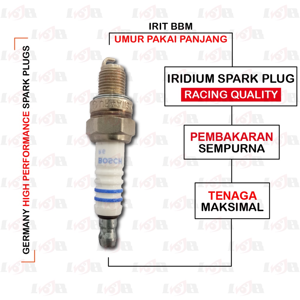 Bosch Busi Iridium Motor Mobil Matic Bebek 4T 2T Spark Plug Racing Universal Original Part