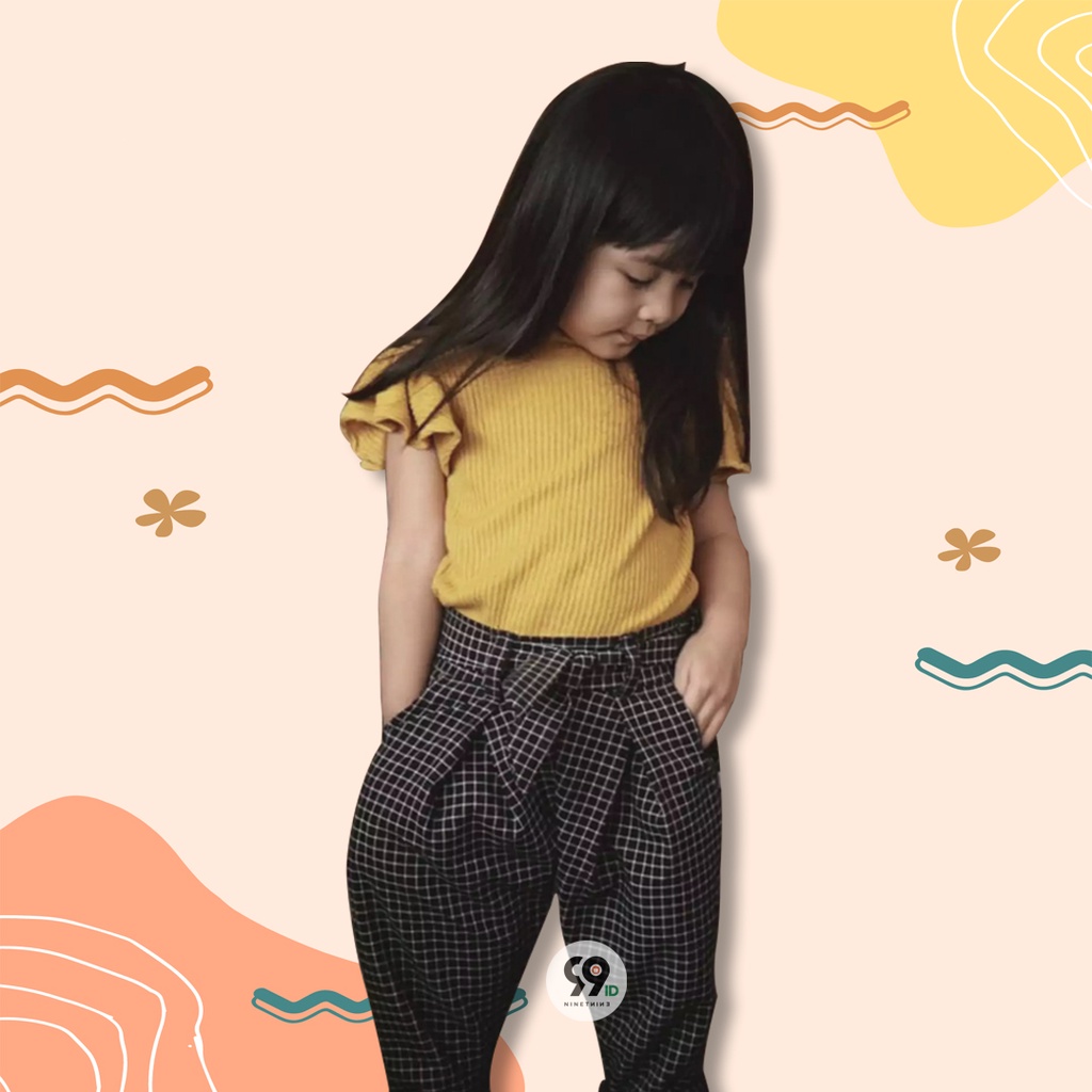 KAOS ANAK RUFFLE TEE bahan rajut all size 2-5 th
