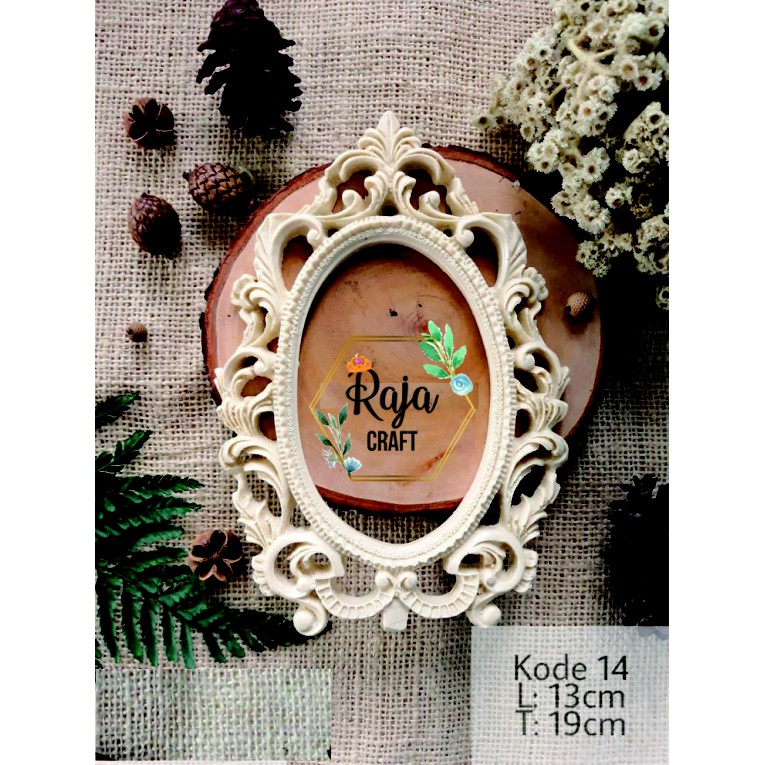 Frame resin oval ukir mahkota besar bahan untuk mahar scrapbook - accesories mahar