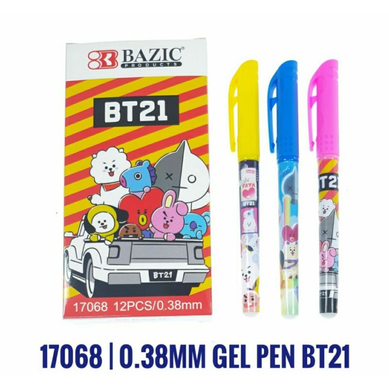 Pulpen Gel BTS 0.38 MM Grosir 12 pcs