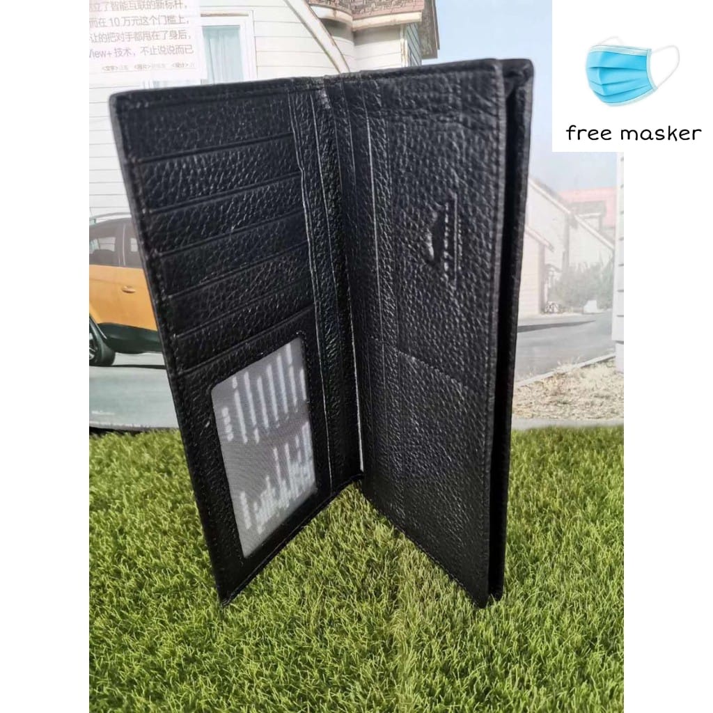 DOMPET LIPAT PANJANG POLOS PRIA FASHION IMPORT KULIT 4SLI#156