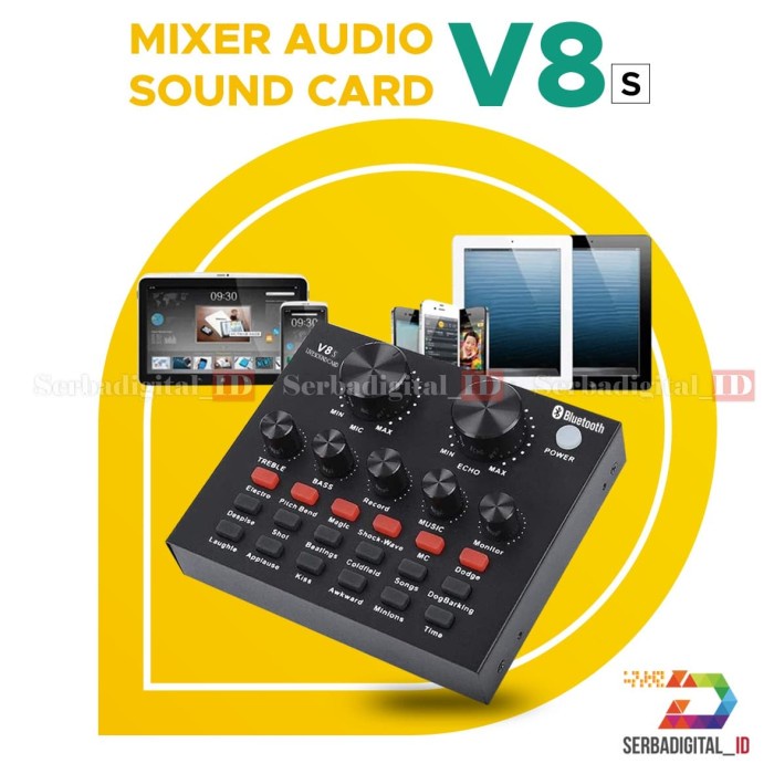 

Soundcard V8 Mixer Audio USB External Plus Bluetooth