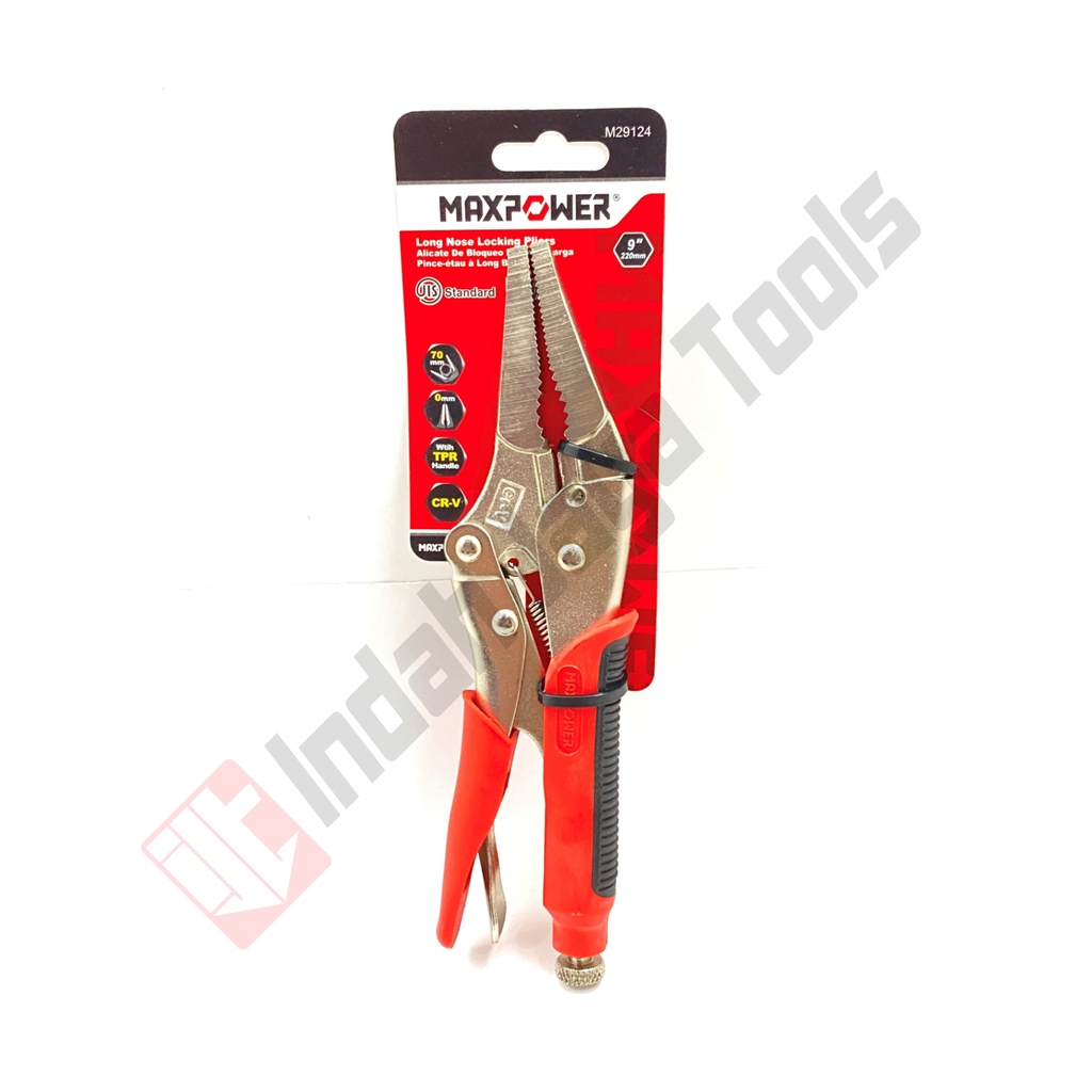 MAXPOWER M29124 Tang Buaya Cucut 9 Inch Long Nose Locking Pliers