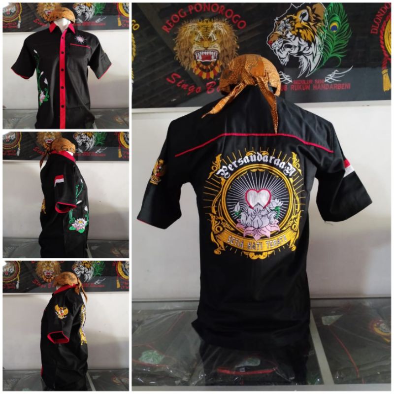 Baju Psht Bordir Lengan Pendek - Hem Setia Hati Terate Terbaru - Bahan Nagata Drill premium