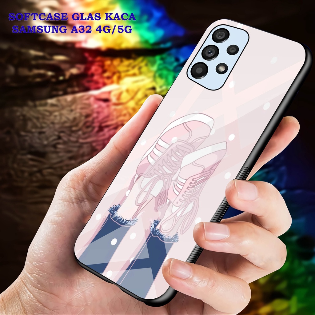Softcase Glass Kaca SAMSUNG A32 [4G]- Case Hp Pelindung Handphone SAMSUNG A32 [5G] [ A43]