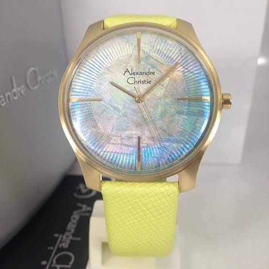 jam tangan alexandre christie pria ac 8532 ac8532 kuning original Original