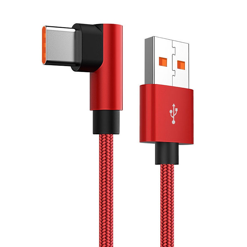 Kabel Data / Charger USB Tipe c Siku 90 Derajat Panjang 1M 6A Fast Charging 90 Derajat 90 Degree