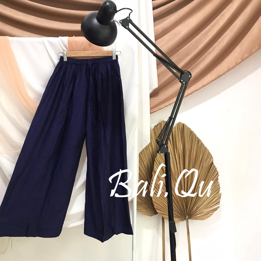 Celana Kulot Panjang Polos Jumbo Bali Qu-NAVY