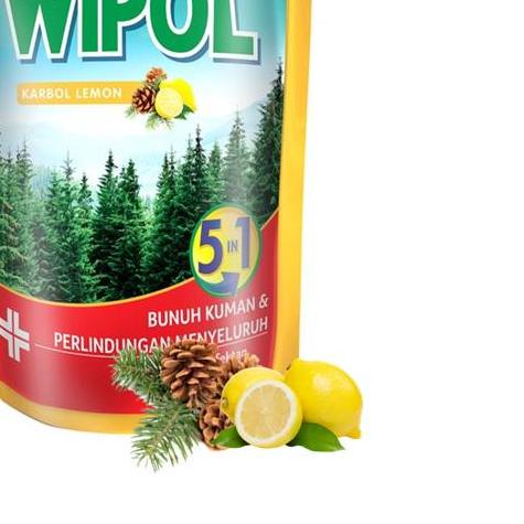 ⅎ Wipol Sabun Karbol Pembersih Lantai Lemon Tangguh Bunuh Kuman 780 ml Twin Pack ▼