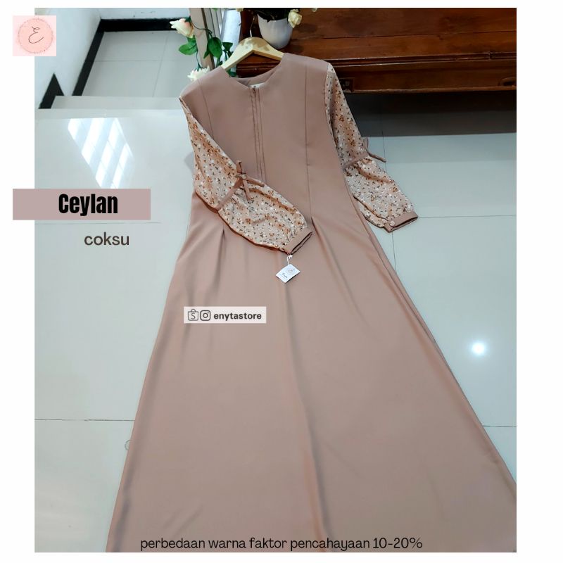 Gamis/ Dress Amirah & Ceylan by Enyta | bahan Shakilla | 1kg = 3pcs | Busui friendly-ceylan - coksu
