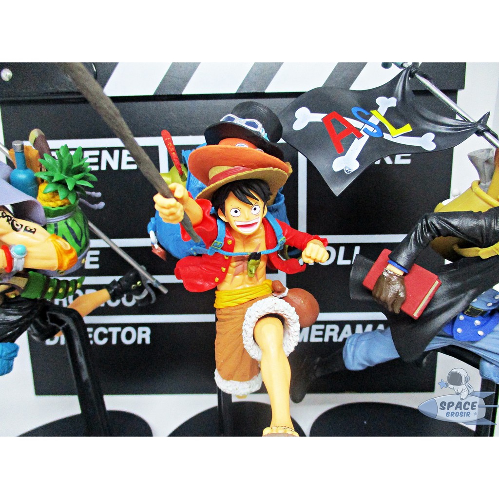 Luffy Ace Sabo Scultures Action Figure One Piece Anime Movie set isi 3 Running