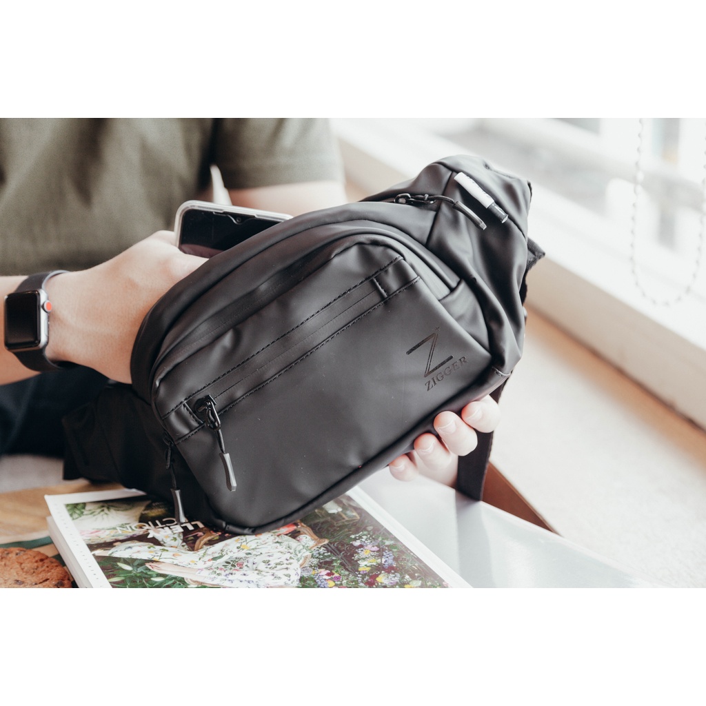 [KLIKTAS] Tas Pinggang Pria Zigger 22006 Waist Bag Premium Waterproof Tahan Air Multifungsi Tas Selempang Sling Bag Modis