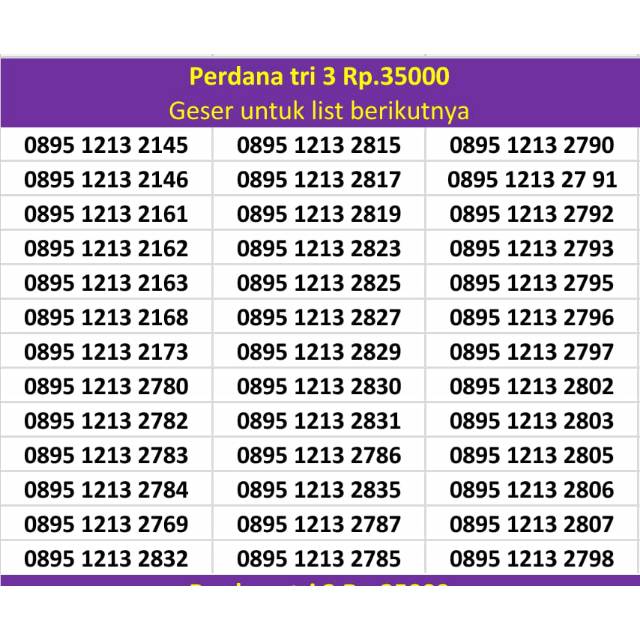 Kartu perdana Tri regular 4G