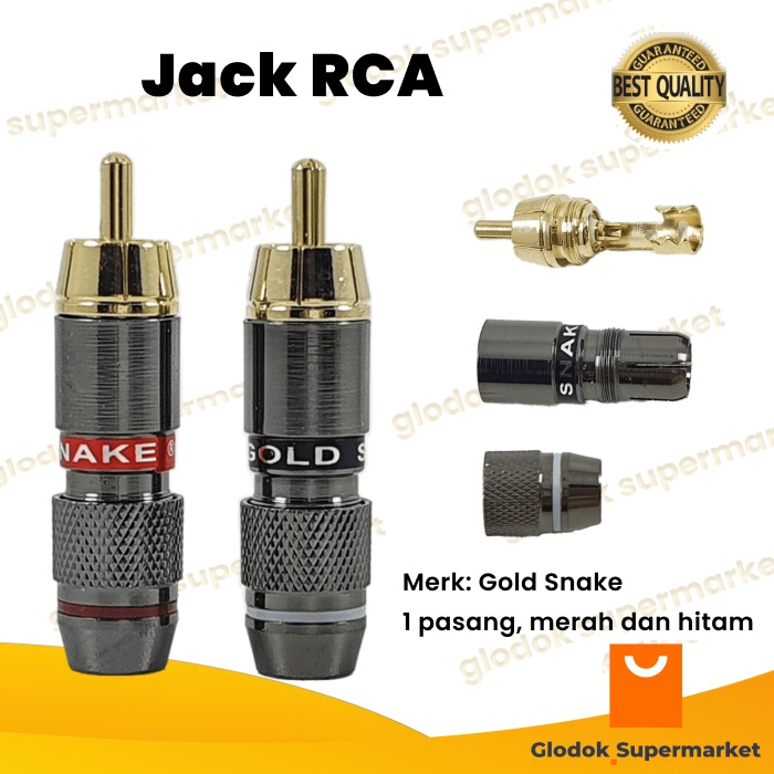 Jack RCA Gold Snake Konektor Male 1 set