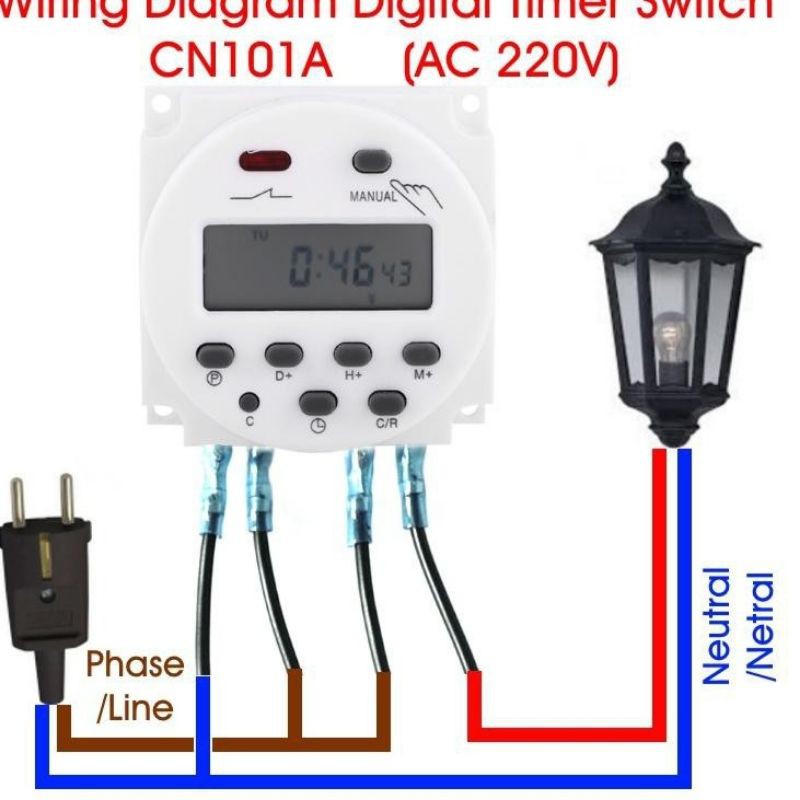 TIMER SWITCH DIGITAL TIMER DALAM RELAY 220V 12V CN101A