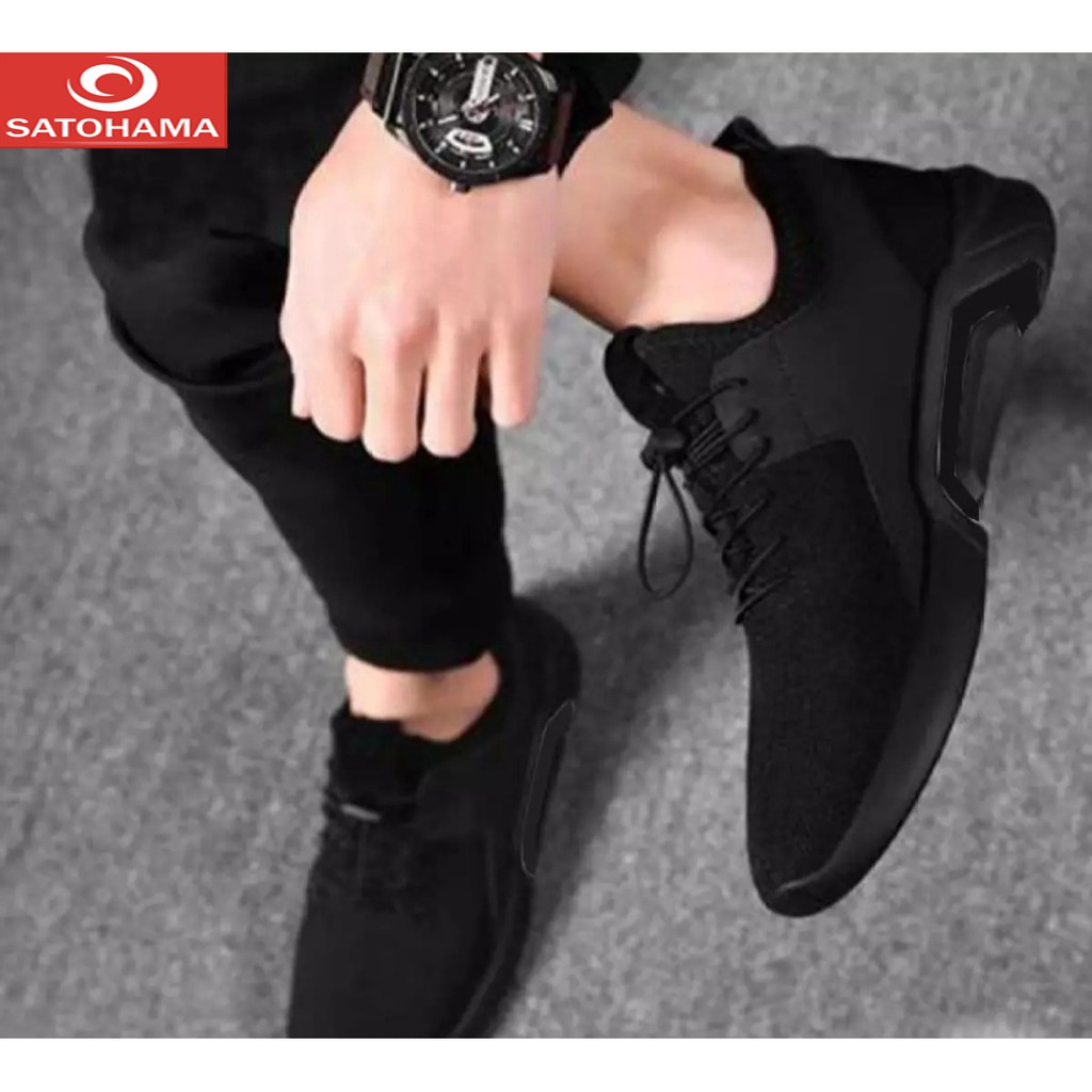 Satohama Sepatu Pria Sepatu Sneakers Sepatu Import Sepatu Trendy Sepatu Korean Mewah Hitam