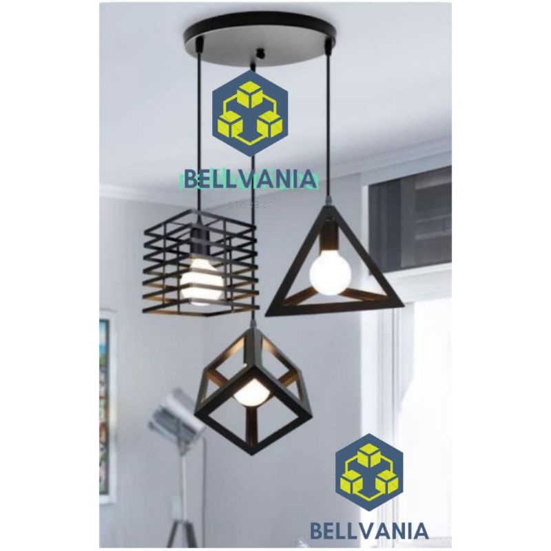 lampu gantung minimalis 3in 1set lampu hias modern dekorasi rumah
