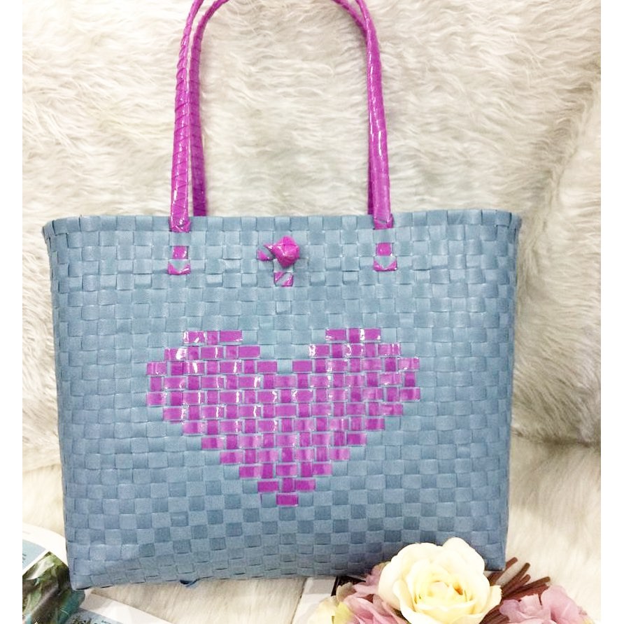 tas anyaman unik bahan plastik tebal