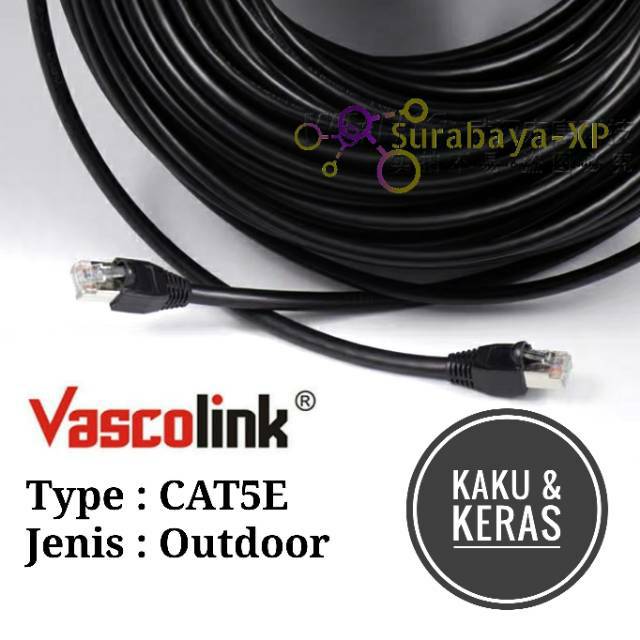 Kabel LAN UTP FTP STP CAT5E 25 M 25 Meter 25M 25Meter CAT 5E Vascolink Outdoor