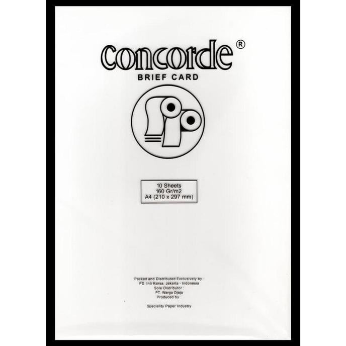 

Kertas Concorde 160 gram putih ukuran A4 isi 10 pc