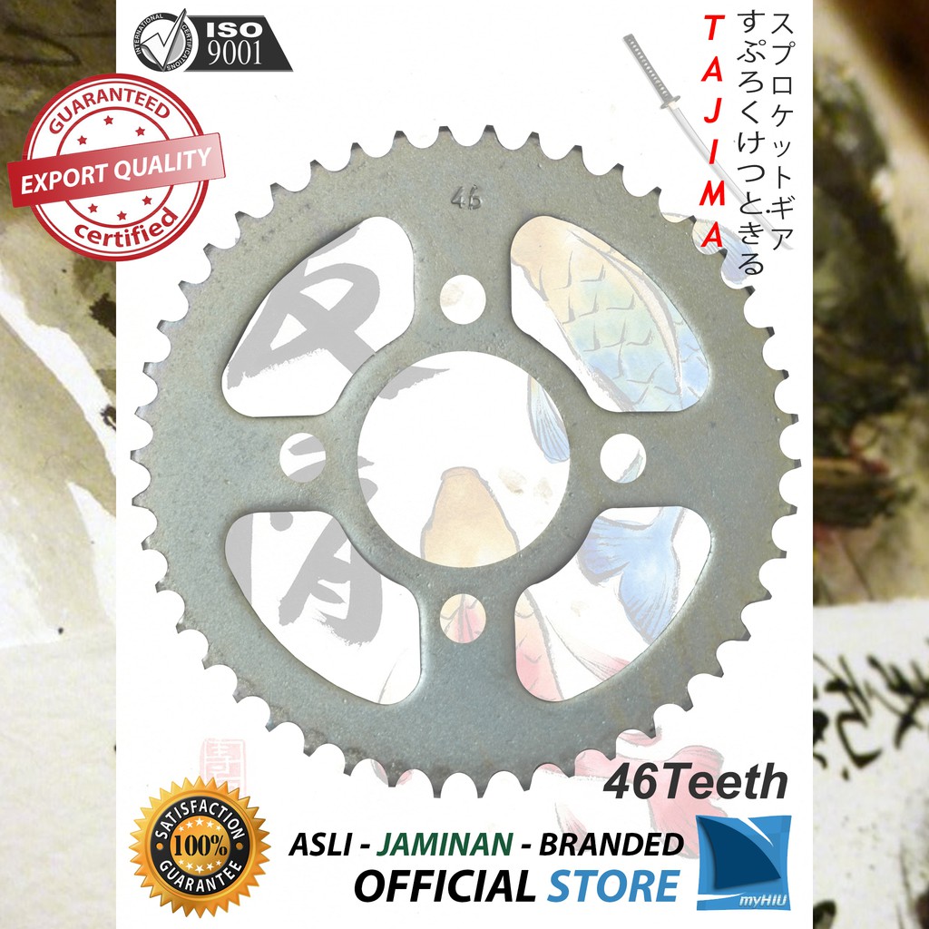 Gigi Tarik 40T ~ 47T HONDA GL Max, GL Pro, Mega Pro / New Gir Belakang - Rear Sprocket Gear TAJIMA-428-46T