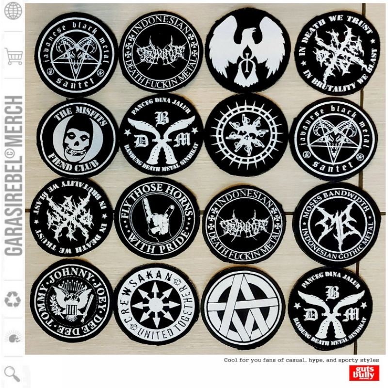 COD✅EMBLEM BAND METAL UKURAN 20X5 EMBLEM PUNK TANGGUNG EMBLEM JAKET CELANA METAL PACTH BORDIR BACKPA