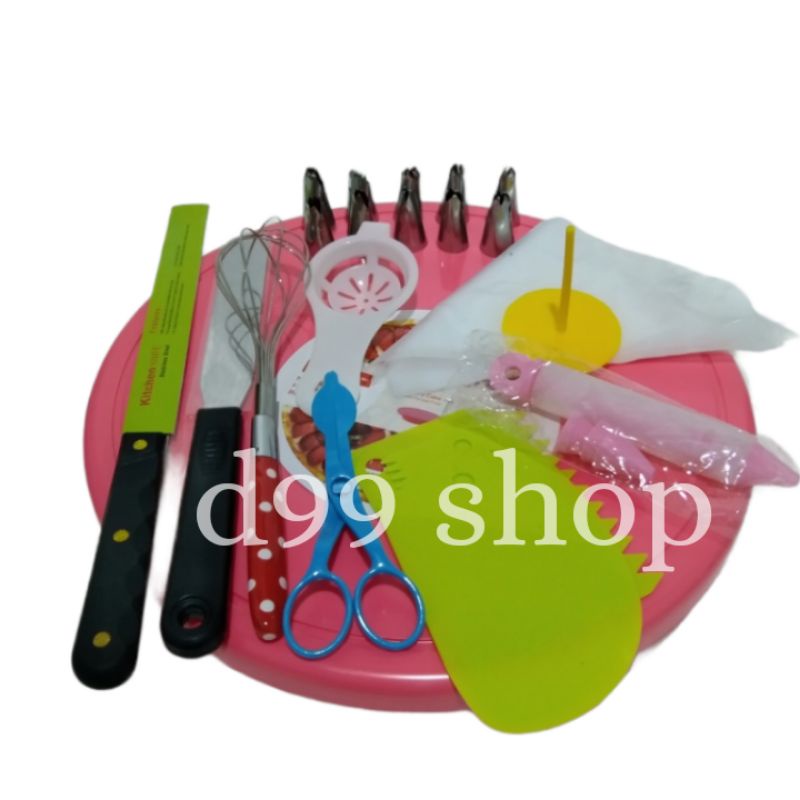 paket dekorasi kue tart/set dekorasi kue ulang tahun/alat penghias kue tart