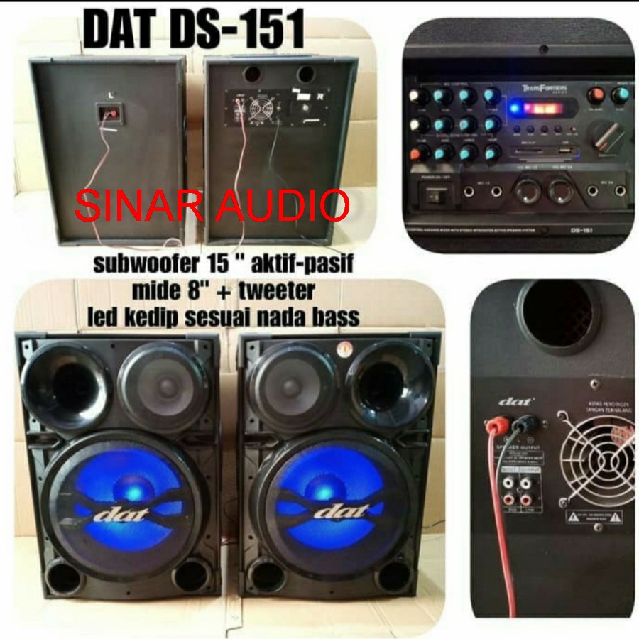 Speaker sepasang Akif dan pasif 15 INCH DAT DT 151 ORIGINAL dt151 ORIGINAL
