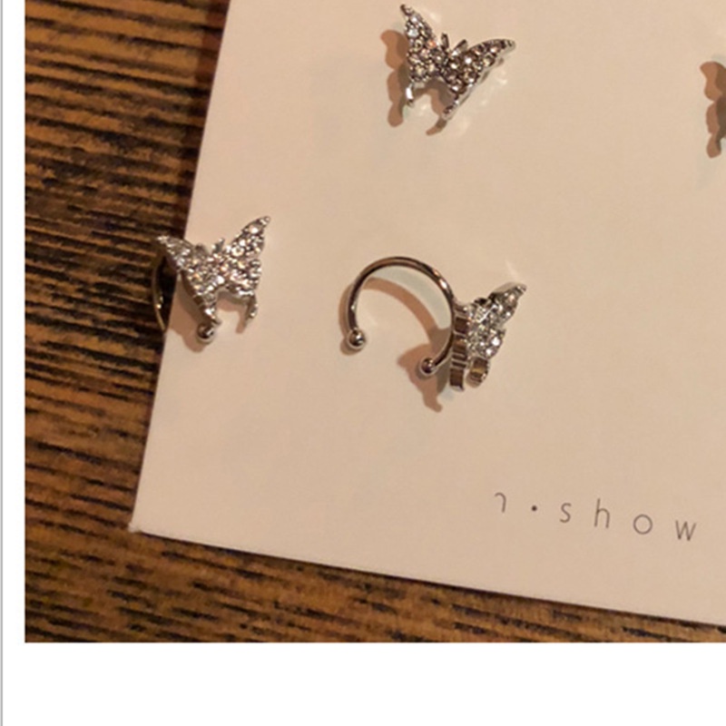 1pcs Korean Style Vintage Simple All-match Butterfly Shape S925 Silver Needle Women Ear Clip