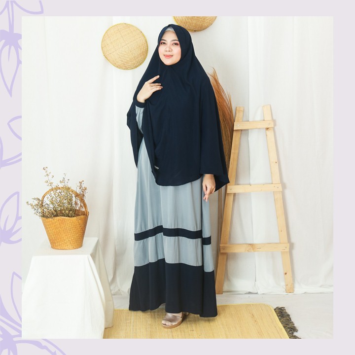 Gamis Syari Khadijah Set - Navy