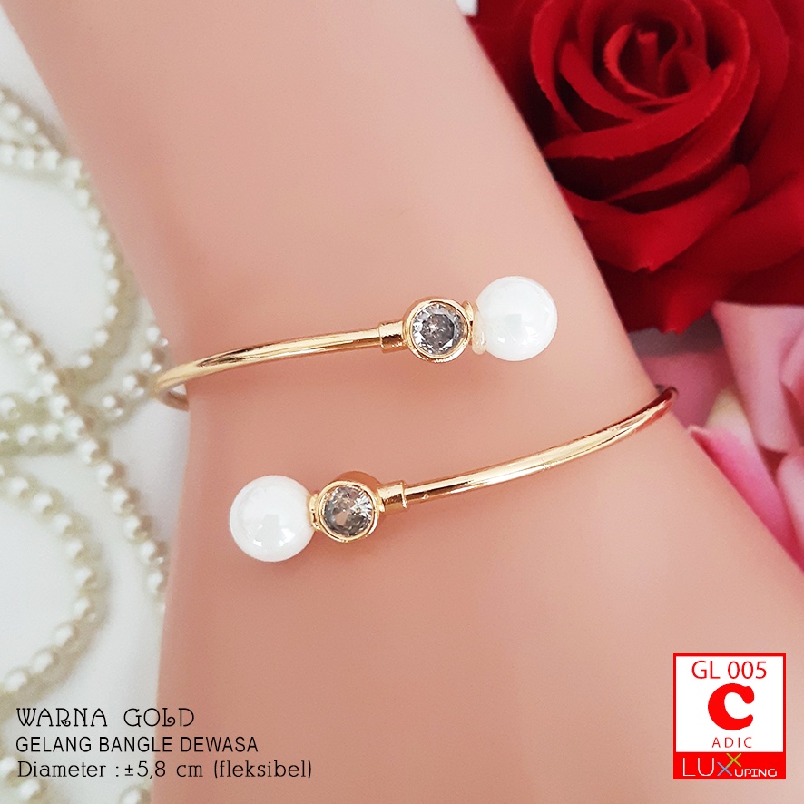 GL 005 GESER Gelang Bangle Dewasa Laris Perhiasan Set Xuping Lapis Emas Imitasi Gelang Bangkok Xuping Gelang Fleksiebl Bisa Dibesarkecilkan Gelang Big Size Gelang Jumbo Bisa dipakai Tangan Gemuk Besar Luxx Xuping-2