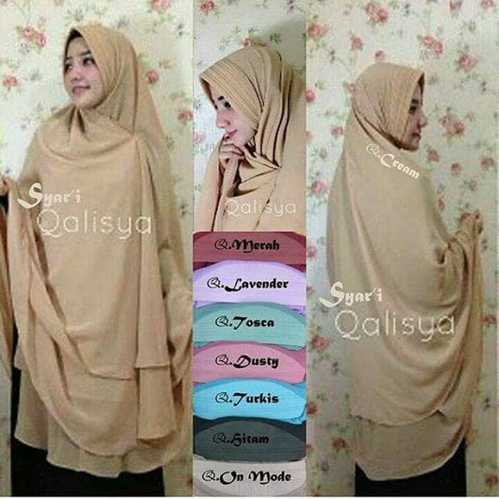 bergo syari qalisya dobel layer hijab jilbab kerudung khimar