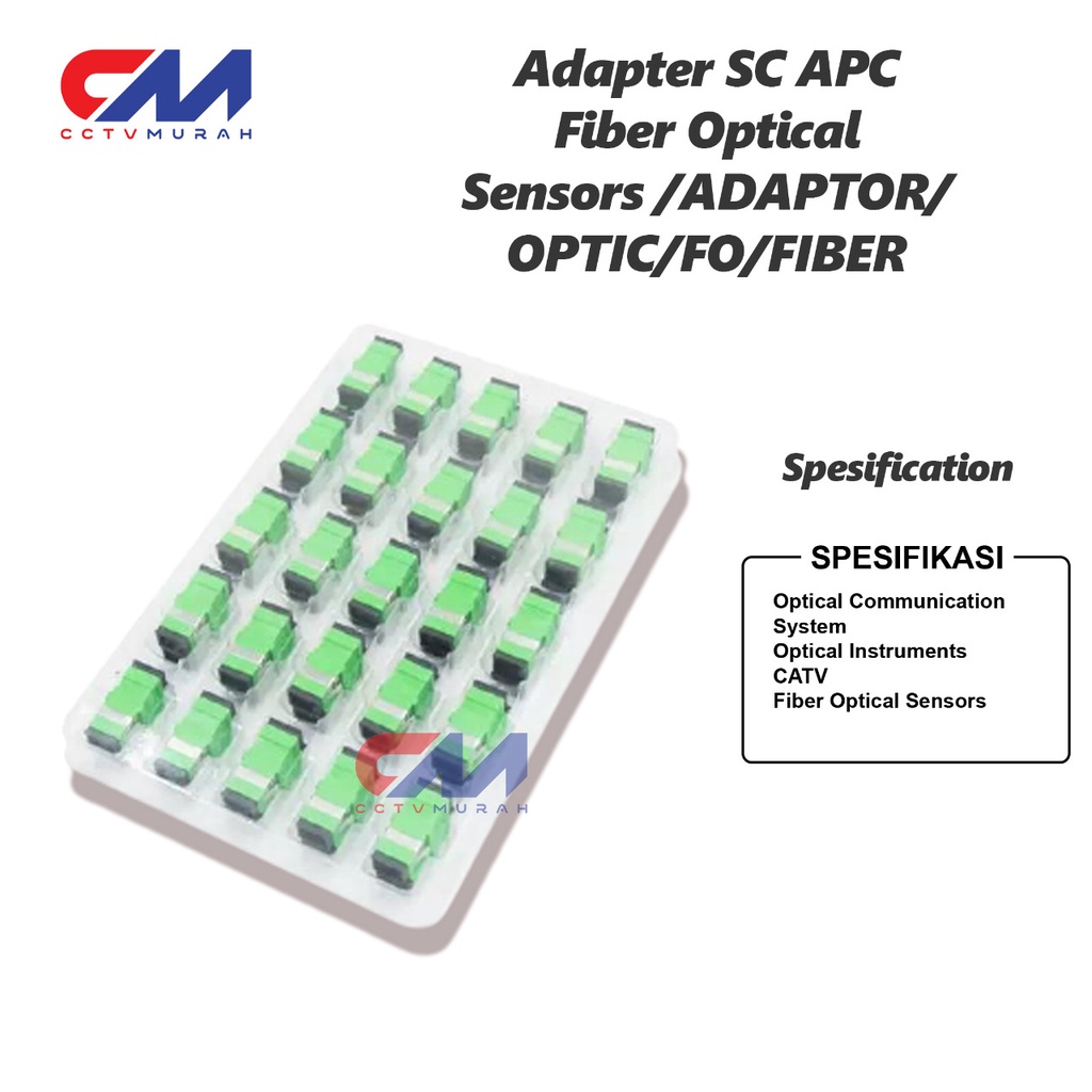 SC APC Adaptor Sensors Fiber Optical ADAPTOR/OPTIK/OPTIC/FO/FIBER 50PCS