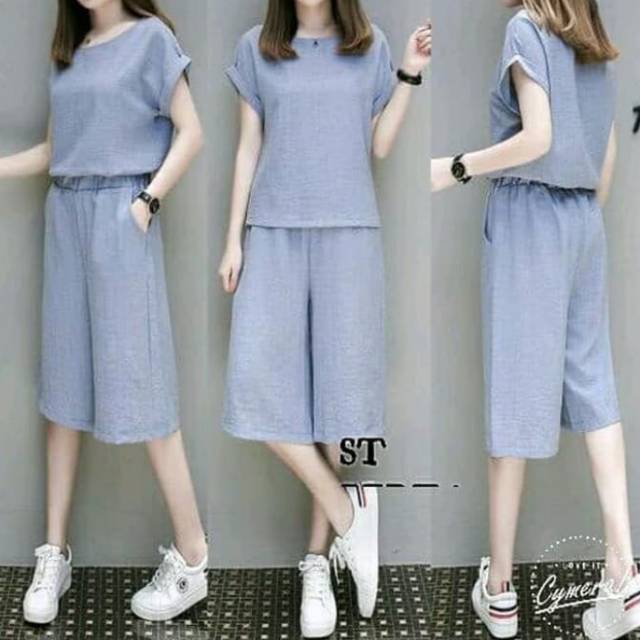 Setelan casual baju celana wanita