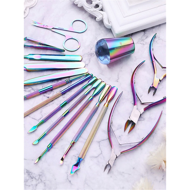 Born Pretty Gunting Kuku Cutter Gunting Stainless Steel Tweezer Penghilang Kulit Mati Edge Scissor Plier