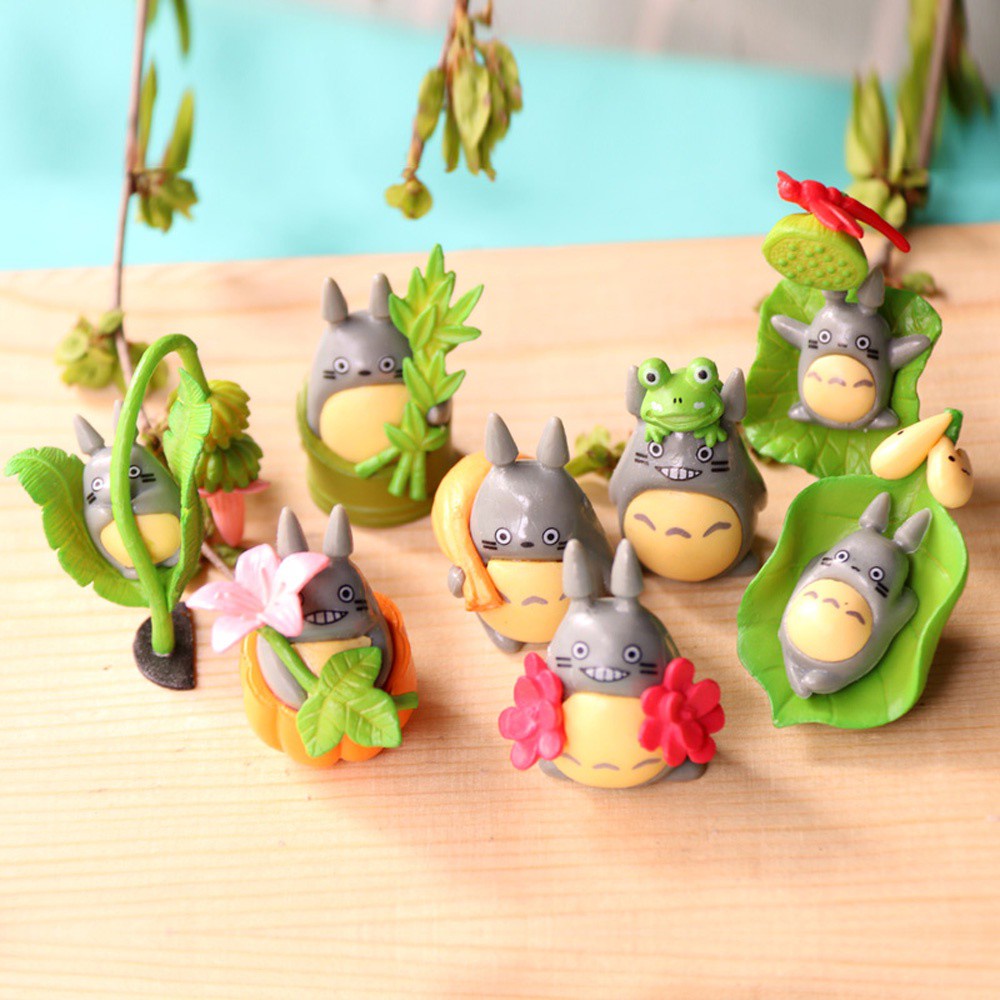 Quinton 8pcs / Set Miniatur Figurin Karakter Anime Jepang My Meighbor Totoro Untuk Hiasan Micro Landscape