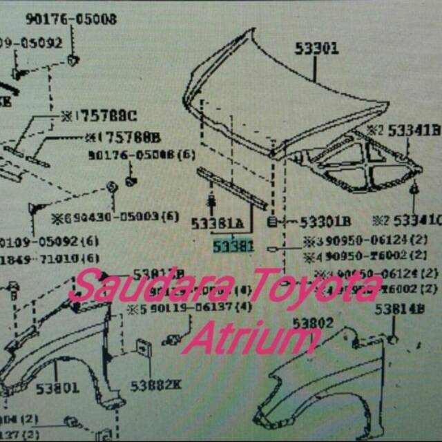 Karet kap mesin innova 2004-2015 original