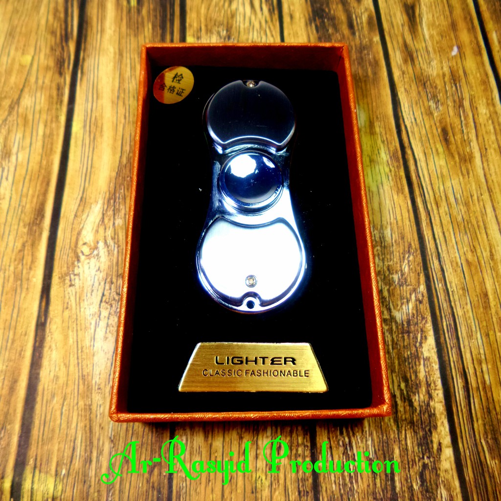 Promo Korek Api Elektrik - USB Hand Spinner - Fidget Spinner Lighter Classic Murah