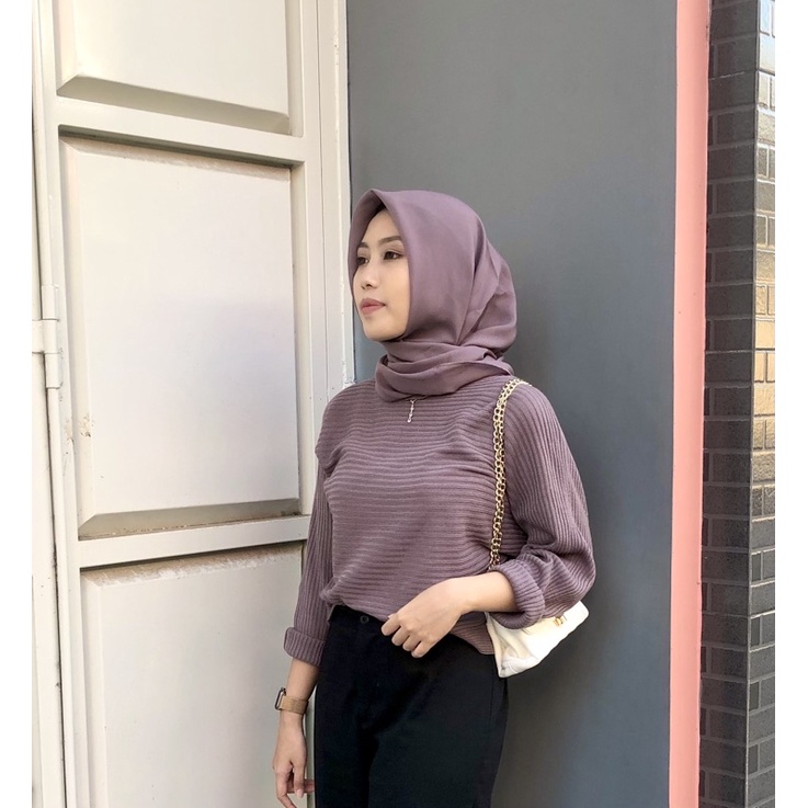 batwing sweater atasan rajut blouse rajut-Sweater Burgundy
