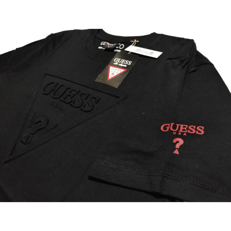 Tshirt kaos guess ? original emboss timbul premium ^real sesuai foto^