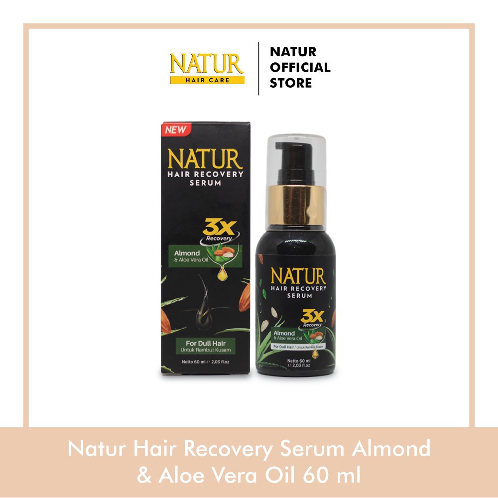 Natur Hair Recovery Serum Almond &amp; Aloe Vera Rambut Kusam