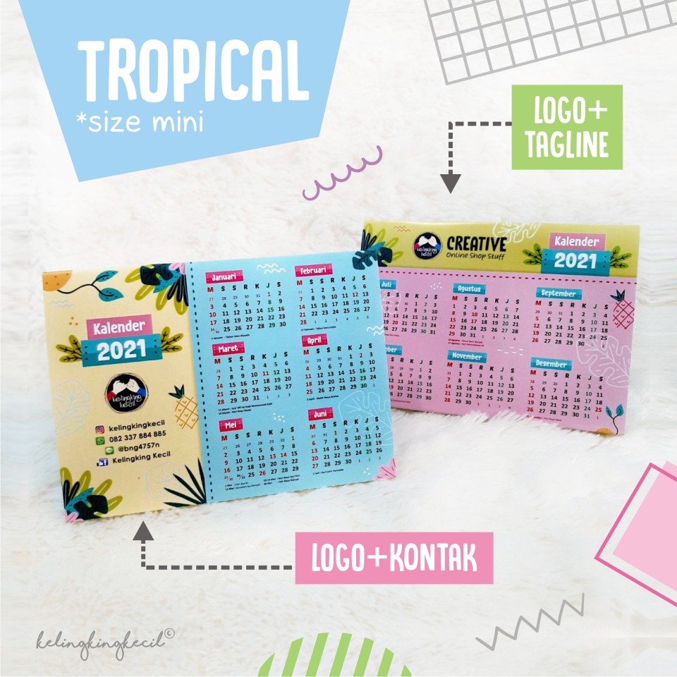 

KALENDER 2022 LIPAT MINI ~ MINIM ORDER 50 PC ~ TEMA TROPICAL