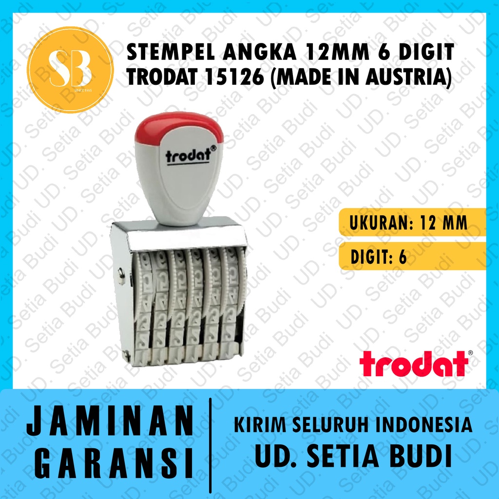 Stempel Angka 12mm 6 Digit Trodat 15126 (Made in Austria)