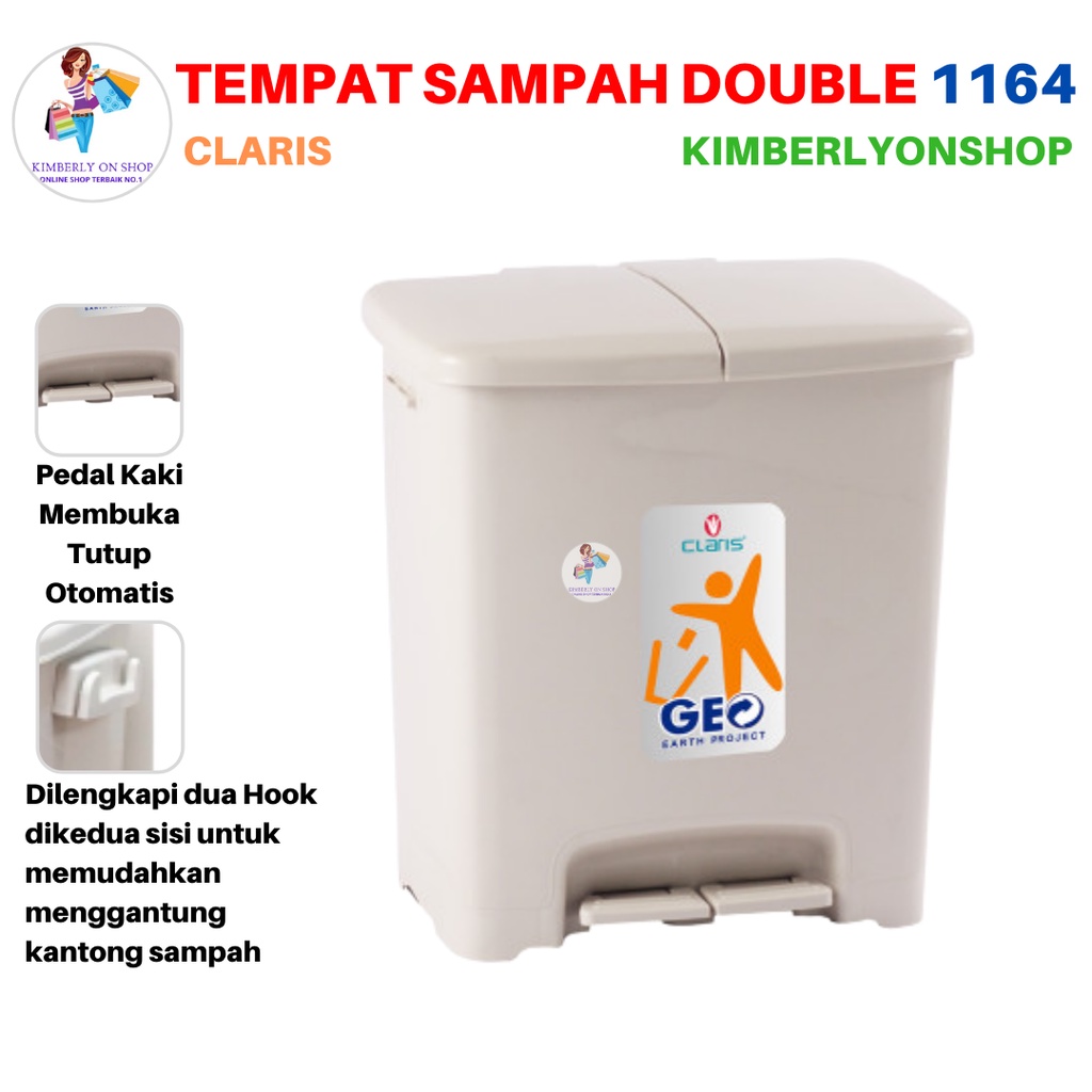 Tempat Sampah Injak Double GEO Enzo Duplo 40 Liter 1164 Claris